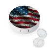 Closeup of Grunge American Flag Contact Lens Case Box Holder Container Daily Contact Lens Organizer for Travel Daliy Use view 1