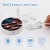 Closeup of Grunge American Flag Contact Lens Case Box Holder Container Daily Contact Lens Organizer for Travel Daliy Use view 3