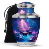 KARYLIZ Drums Musical Instrument Large Funeral Urns for Men & Women Adults - Blue Burial Urn for Ashes Adult Mom - Memorial Cremation Ash Holder - Memorial Urns for Ashes Adult Male & Female 10 Inch view 1