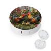Chicken Rooster Garden Flowers Contact Lens Case Box Holder Container Daily Contact Lens Organizer for Travel Daliy Use view 1