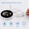 Bone Fish Skeleton Contact Lens Case Box Holder Container Daily Contact Lens Organizer for Travel Daliy Use view 3