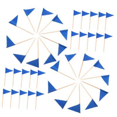 ABOOFAN 60pcs Triangle Flag Toothpick Picks for Fruits Cakes Appetizers Decorative Food Flag Toppers for Parties Birthdays and Celebrations Safe Material