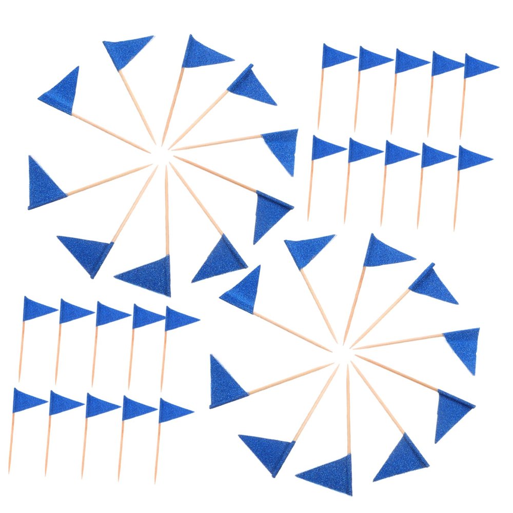 ABOOFAN 60pcs Triangle Flag Toothpick Picks for Fruits Cakes Appetizers Decorative Food Flag Toppers for Parties Birthdays and Celebrations Safe Material