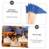 ABOOFAN 60pcs Triangle Flag Toothpick Picks for Fruits Cakes Appetizers Decorative Food Flag Toppers for Parties Birthdays and Celebrations Safe Material view 3