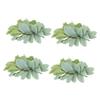 CVUTOVO 4pcs Artificial Candle Wreath Rings Simulation Leaves for Rustic Wedding and Home Adornment Front Door Accessory Eucalyptus and Berry Design view 1
