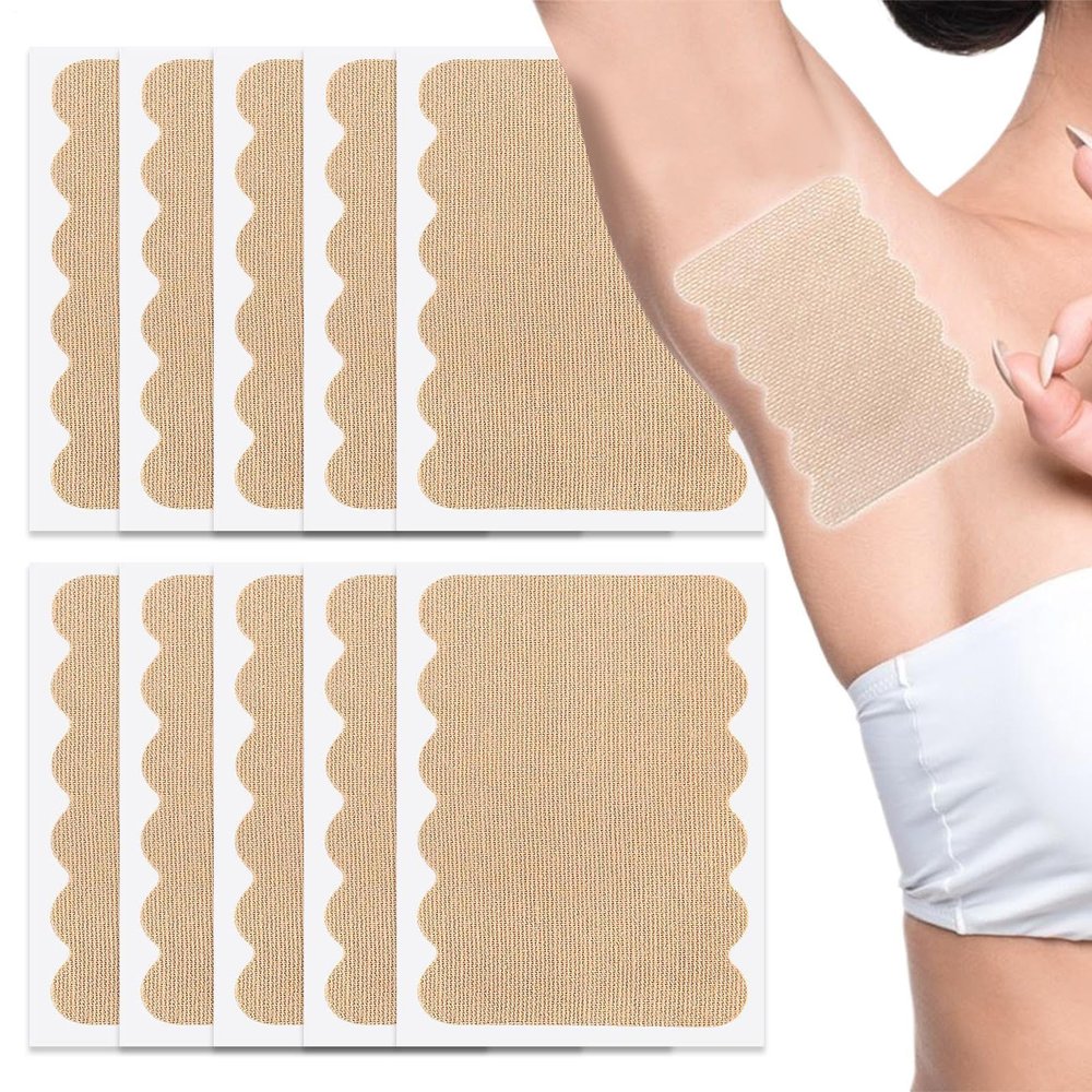 Sweat Pads, 10 Pieces Underarm Sweat Pads for Men and Women, Blocker Protectors with Elastic Shield High Sweat Absorption for Shirts Dress Travel Body