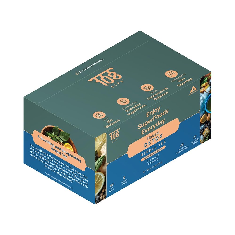 108LIFE - Natural Detox Green Tea | Herbal Tea | Green Tea Bags | A Soothing and Invigorating Herbal Tea for Natural Detoxification