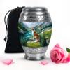 Pet Memorial Urn for Ashes Large Size, Beautiful Nature Decorative Dogs Gift with Black Velvet Bag (10 Inch Large Urn) view 1
