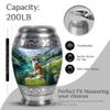 Pet Memorial Urn for Ashes Large Size, Beautiful Nature Decorative Dogs Gift with Black Velvet Bag (10 Inch Large Urn) view 2