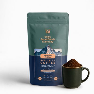 108LIFE Himalayan Arabica Specialty Coffee | Arabica Coffee | Indian Coffee | Medium Roast Ground Coffee from the Heart of the Mountains | Rich in Antioxidants | Pure & Natural | 10 oz Makes 28 Cups
