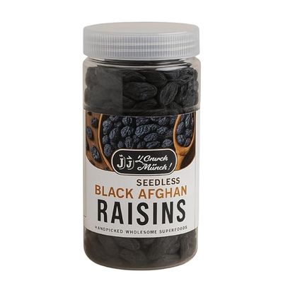 J J Crunch N Munch Afghan Black Raisins Seedless Premium Quality Kali Kishmish, 100% Natural & Unpolished, Sweet & Juicy Dry Fruit, Rich in Iron & Antioxidants, Healthy Snack for Daily Use (100g)