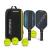 PicklePro Max Pickleball Paddle Set 2 Carbon Fiber Max Series Thermoformed Paddles with CAS Surface, 4 Rotational Outdoor Balls & Protective Carry Bag USAPA Approved, Tournament-Grade Performance view 1