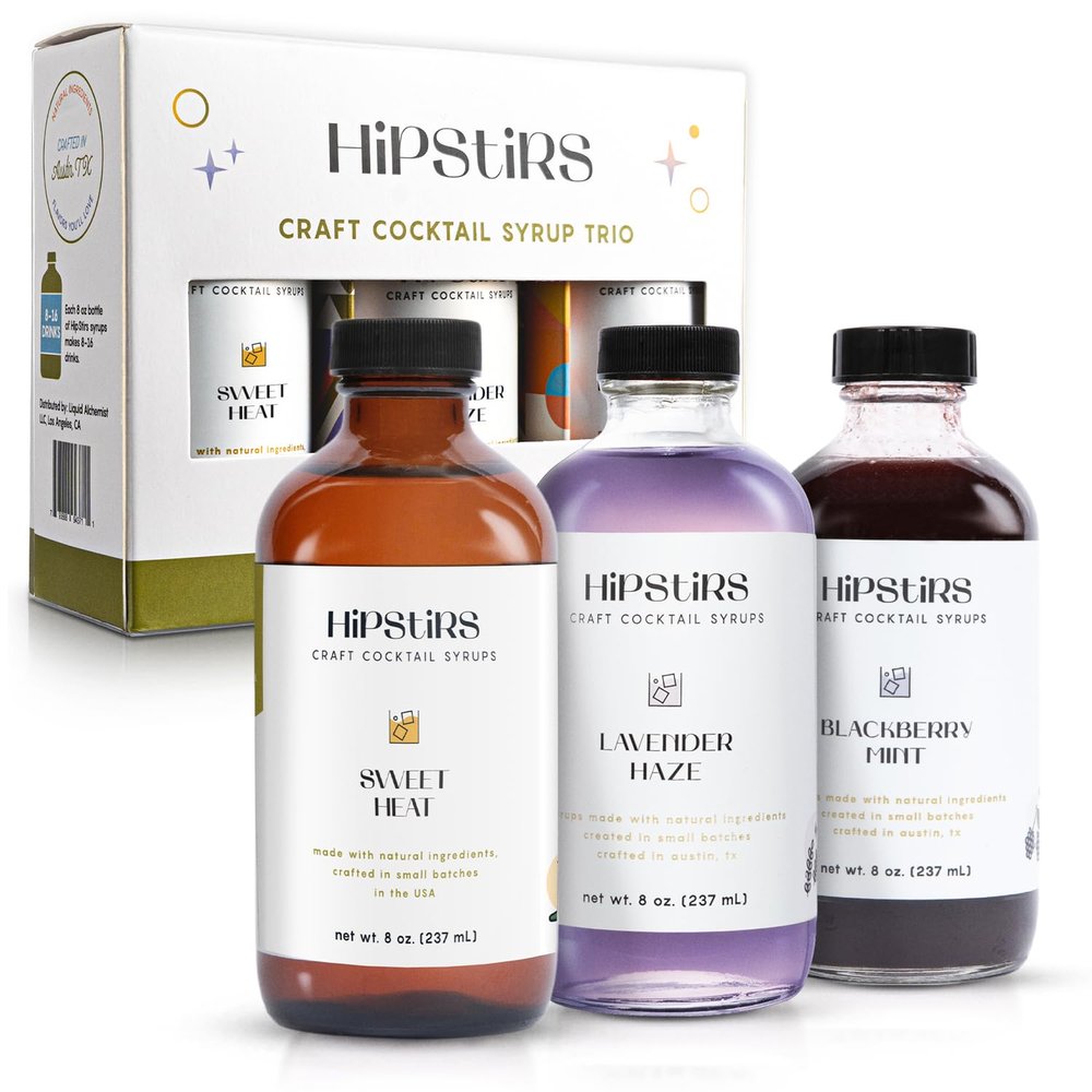 HipStirs Summer Cocktail Syrup Variety Pack: Sweet Heat, Lavender Haze & Blackberry Mint | Craft Drink Mixers Made with Natural Ingredients | Small Batch, Non-GMO, Vegan Drink Syrups | 8 Oz, Pack of 3