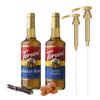 Coffee Syrup Variety Pack - Vanilla Bean & Salted Caramel Syrup for Coffee with 2 Jimoco Syrup Pump Dispenser Compatible with 25.4 Ounces Syrup Bottle for Vanilla Bean & Salted Caramel Flavored view 1