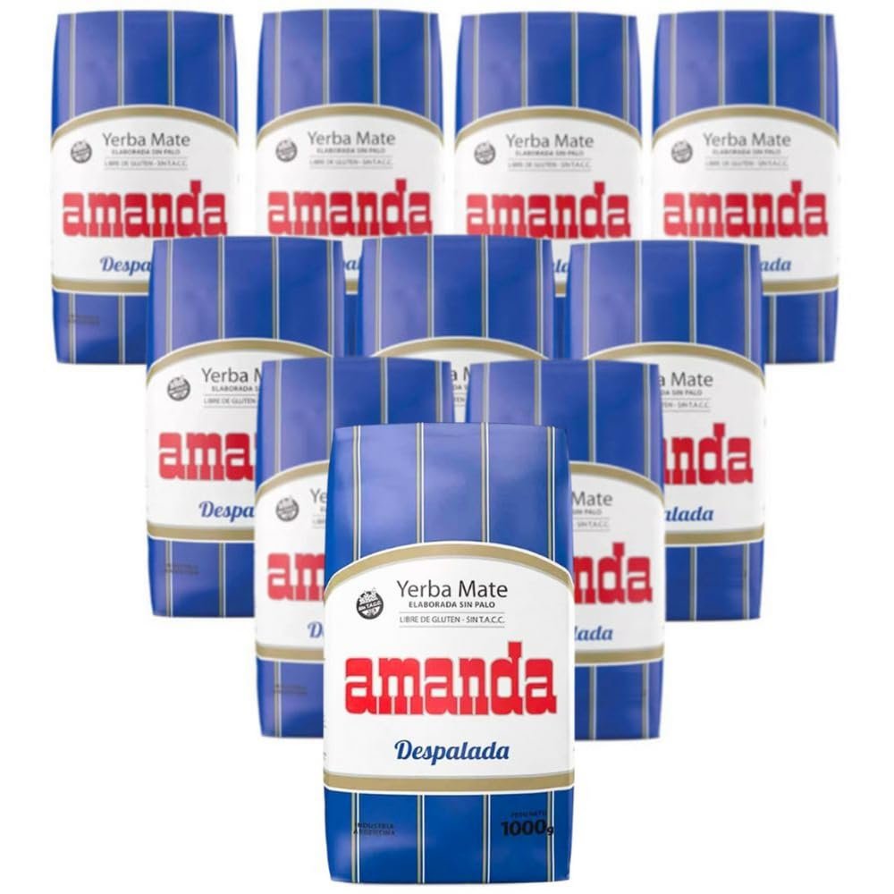 AMAND Yerba Mate Despalada Gluten-Free Loose Leaf Tea from Argentina - Yerba Sin Palo, 1 kg (2.2 lb) Bag Pack of 10