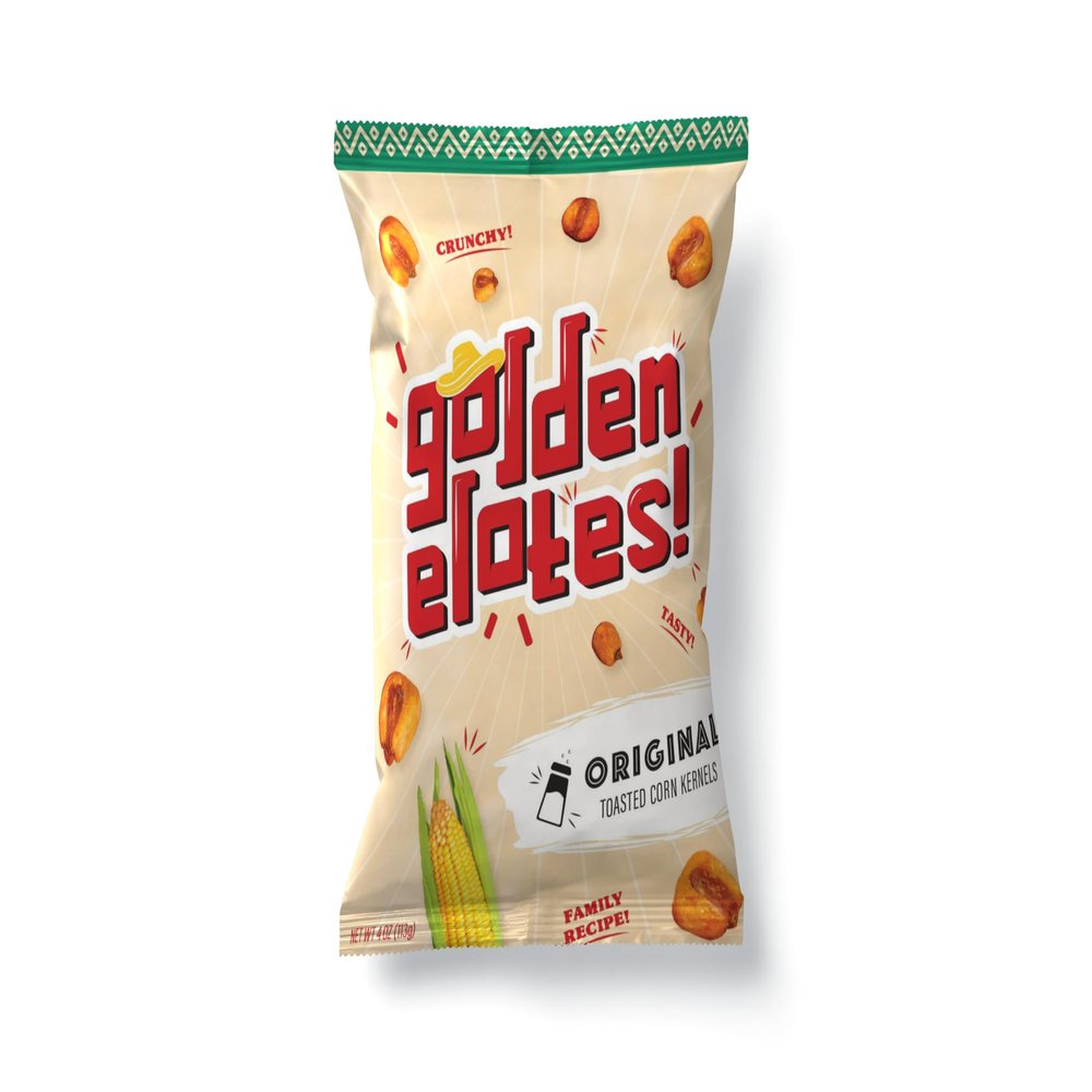 Golden Elotes Crunchy Toasted Corn Snack | Original | Halal Certified, Bold Flavor, Super Crunchy, 4oz Bag (4OZ (Pack of 4))