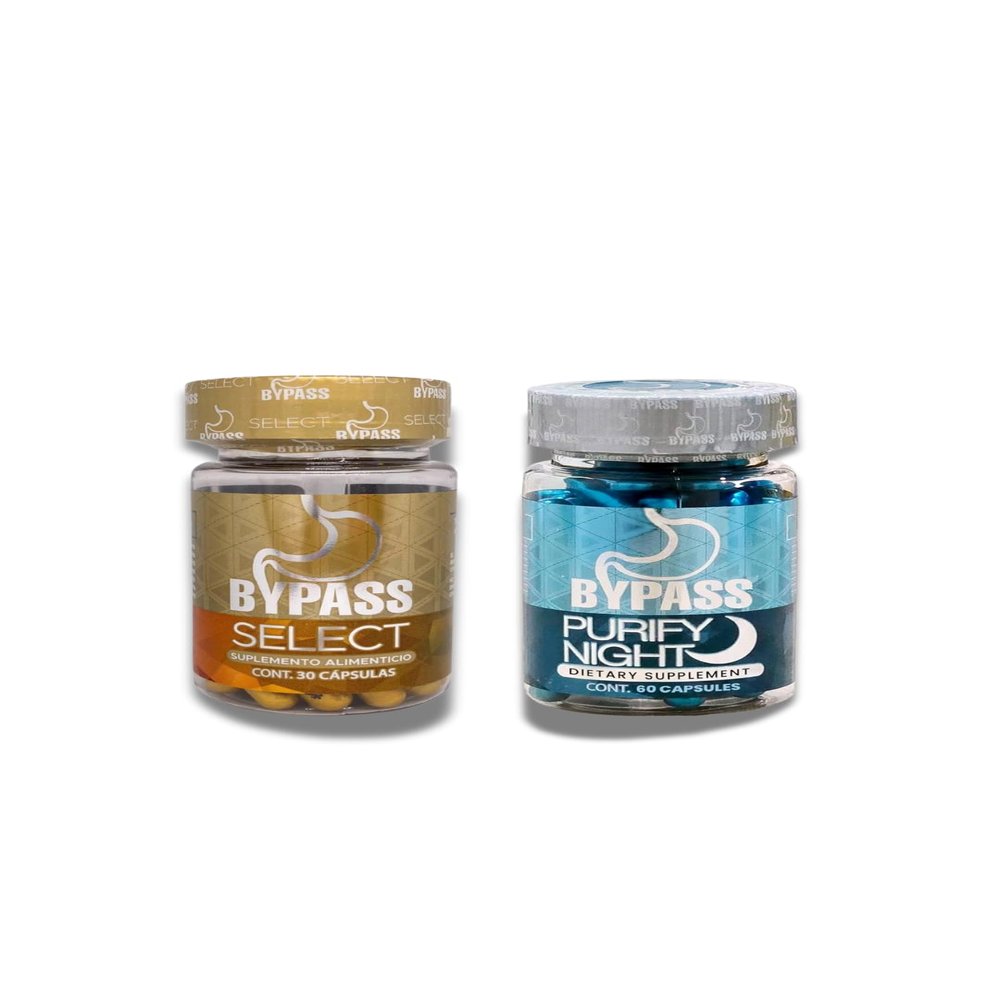 Bypass Duo Select & PURIFY - Quem grasa de da y de Noche (Select 30caps) - (purify 60caps), Blue and Gold