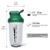 20 oz protein shaker bottle, TRITAN Plastic, BPA/BPS Free Whey Protein Drink Cups for Pre-Workout and Gym, Blender Shaker for Blending Protein Shakes, Overnight Oats and Smoothies (green) view 2