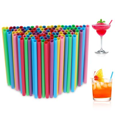 [100 Pcs] Colorful Disposable Cocktail Short Straws - 5.12'' Long 0.24'' Diameter Plant-Based Drinking Straws for Whiskey Bar Club Coffee Soda Party Cold Drinks
