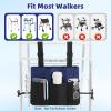 Rhino Valley Walker Bag, Walker Basket for Folding Walker with Cup Holder, 7 Pockets with Adjustable Strap Rope, Foldable Walker Accessories for Seniors, Blue & Black view 2