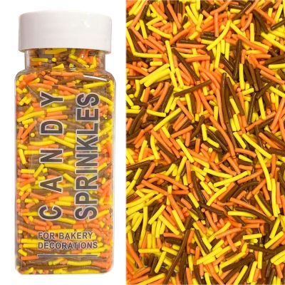 Sentovac Autumn Jimmies Sprinkles Edible for Cake Decorating Fall Thankgiving Sprinkles Sugar Candy Cookie Cupcake Topper Ice Cream Baking Decorations Halloween Christmas Supplies 3.53oz