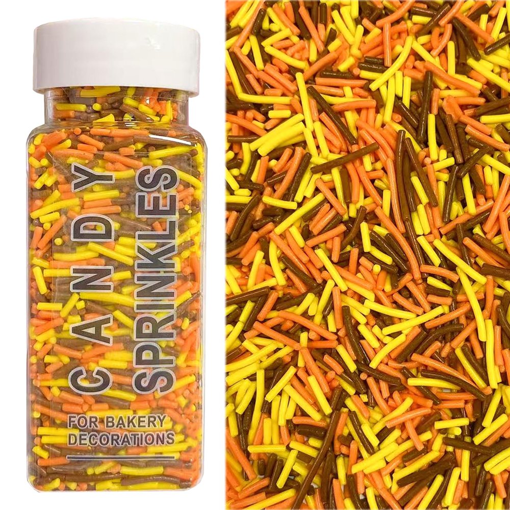 Sentovac Autumn Jimmies Sprinkles Edible for Cake Decorating Fall Thankgiving Sprinkles Sugar Candy Cookie Cupcake Topper Ice Cream Baking Decorations Halloween Christmas Supplies 3.53oz