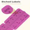 Pill Organizer Travel Medicine Case - Travel Pill Case with Etched Labels, Daily Travel Medicine Case Holder view 3