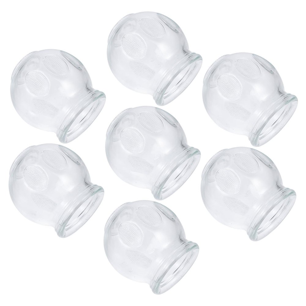 Healvian 7pcs Glass Cupping Therapy Professional Suction Cups for Body Care Household Massager for Muscle Relief and Improved Blood Flow to Use