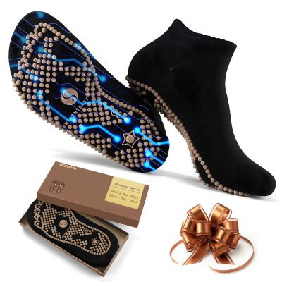WARMVIN Acupressure Socks Reflexology Foot Massage for Women Men Acupuncture Socks with Pressure Point, Gifts for Busy Mom Elders Massaging Convenient and Efficient Size 15-16