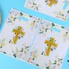 Ysqool 20Pcs First Communion Party Favor Bags, Baptism God Bless Goodie Bags with Handles, Religious Christian Cross Floral Plastic Treat Candy Gift Bag for Kids Birthday Baby Shower Decorations view 4