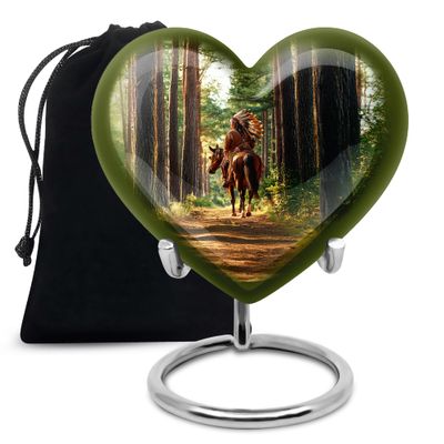 Remembrate Native American Curns for Human Ashes for Mother - Green Burial Urns for Human Ashes Adult Male and Female 8 Inch - Burial Urn for Husband and Wife Remains