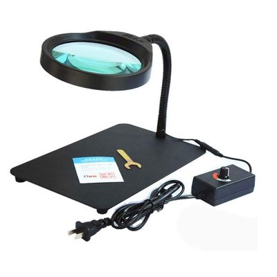 10x Desktop Magnifying Glass with 36 Led Lamp Repair High Definition Old Man Reading Newspaper Big Mirror Hd Magnified Diamond Antique