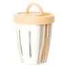 Portable Salad Fruit Cup with Fork 500ml Leakproof To-Go Breakfast Yogurt Cup Double-Layer Strainer Design for Picnic, Work, Travel, School (Yellow) view 1