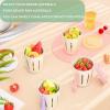 Portable Salad Fruit Cup with Fork 500ml Leakproof To-Go Breakfast Yogurt Cup Double-Layer Strainer Design for Picnic, Work, Travel, School (Yellow) view 3