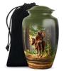 Remembrate Native American Large Urn for Ashes for Women and Men Cremation - Green Decorative Urn for Human Ashes 10 Inch - Burial Urns for Husband and Wife Remains view 1