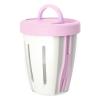 Portable Salad Fruit Cup with Fork 500ml Leakproof To-Go Breakfast Yogurt Cup Double-Layer Strainer Design for Picnic, Work, Travel, School (Pink) view 1