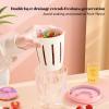Portable Salad Fruit Cup with Fork 500ml Leakproof To-Go Breakfast Yogurt Cup Double-Layer Strainer Design for Picnic, Work, Travel, School (Pink) view 3
