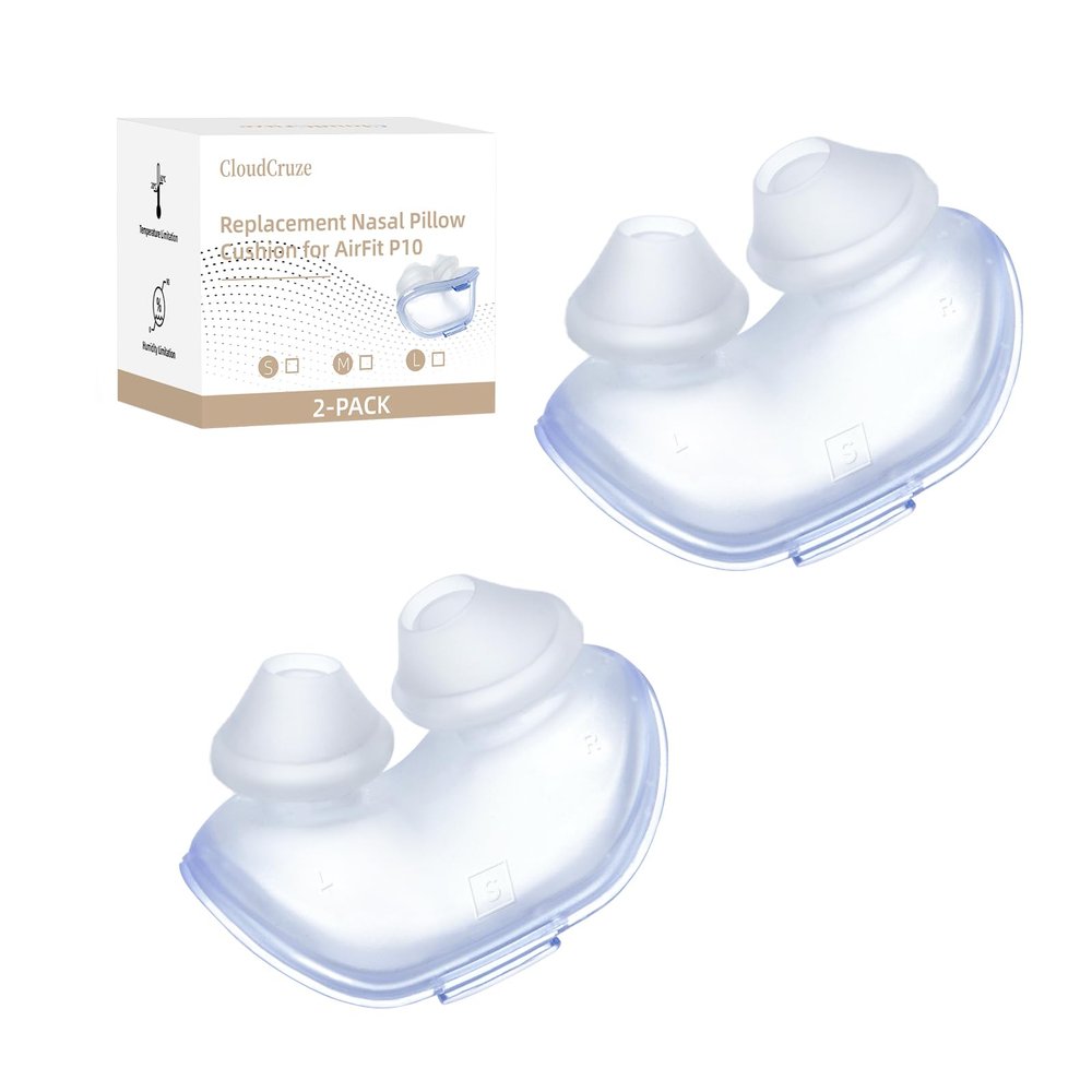 2 Packs Replacement Nasal Pillow Cushion for ResMed AirFit P10, Ultra-Soft Silicone, Better Sealing, Minimize Leakage, Reduce Pressure Points, CPAP Supplies Accessories, Size Small