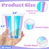 YIMITEE 50 Pack Iridescent Plastic Cup, 12 OZ Disposable Bachelorette Party Cups, Glitter Drinking Cups, Holographic Shiny Beverage Cup, Party Supplies for Disco, Birthday, Wedding, Decorations view 2