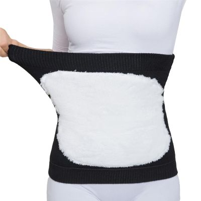 BIOMICE Waist Support Unisex Waist Winter Warming Back Pad Lumbar Support Belt Abdomen Protector Lumbar Support Belt(Black,L)