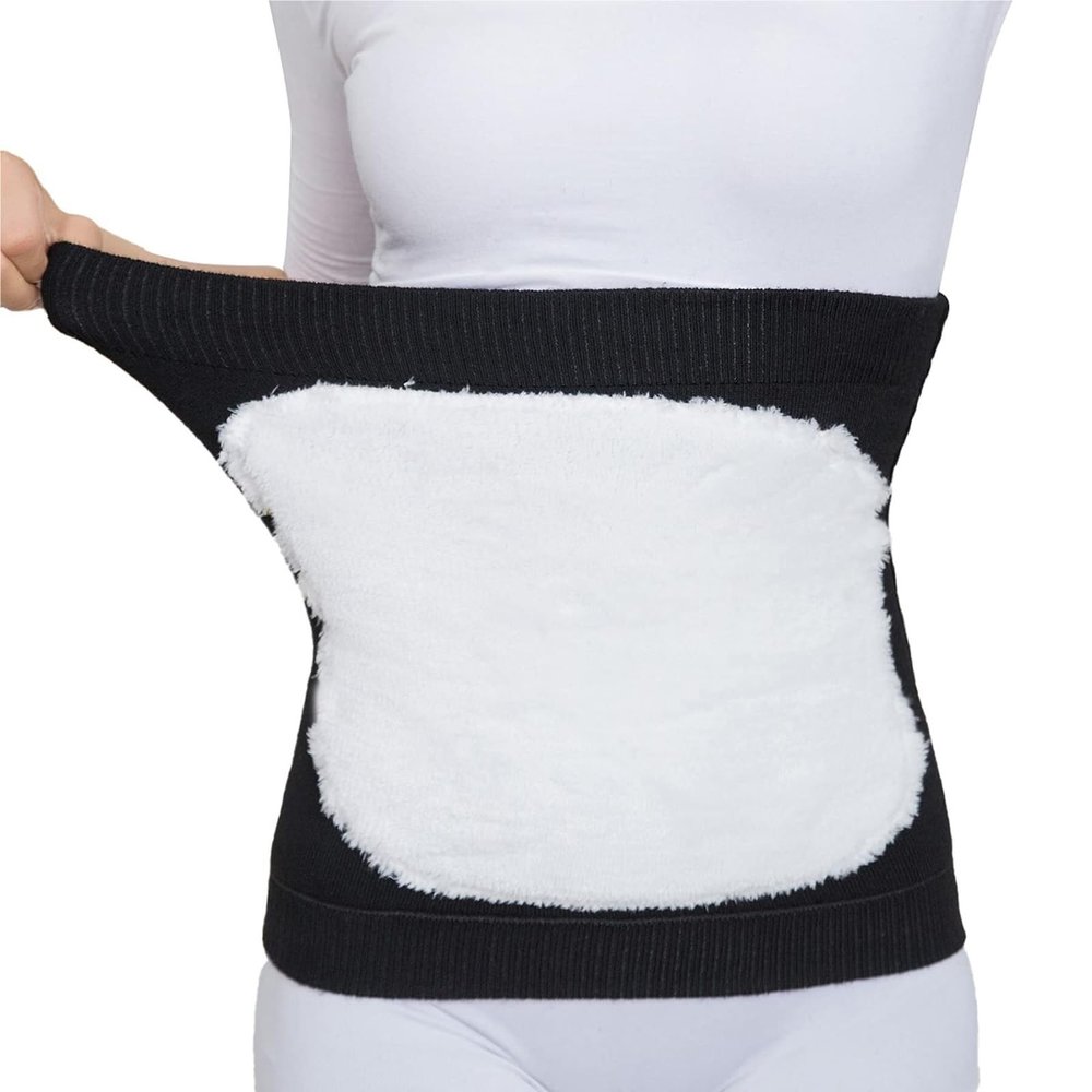 BIOMICE Waist Support Unisex Waist Winter Warming Back Pad Lumbar Support Belt Abdomen Protector Lumbar Support Belt(Black,L)
