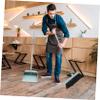 Beaupretty 1Set Softer Hair Broom Dustpan for Home Cleaning Blue for Bathroom Kitchen Hair Removal Detachable Handle Efficient Dust Debris Sweeping Tool view 2