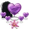 MUKTIVE Purple Waves Heart Urn - Combo of 5 - Extra Large Purple Urns for Human Ashes Adult | 4pcs, Mini Urns for Human Ashes Small Keepsake Dad - Cremation Urn for Mom view 1