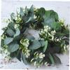 ABOOFAN Artificial Eucalyptus Leaf Wreath Small Eucalyptus Garland Door Hanging Decor for Home Entrance Lifelike Faux Greenery Decoration for Weddings and Seasonal Events view 3