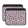 Gomyblomy Pink Leopard Print Wheelchair Arm Pads 2 Pack Soft Support Wheelchair Armrest Covers Washable for Office Transport Chairs Scooters Wheelchair Accessories Adults Women view 2