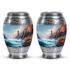 JAGSHASHI Lighthouse Keesake Memorial Funeral Urn - Adult Cremation Urns for Human Ashes - Little Urns for Human Ashes Adult Male & Female - 3 Inch Set of 2 - Small Burial Urn for Mom & Dad Ash view 1