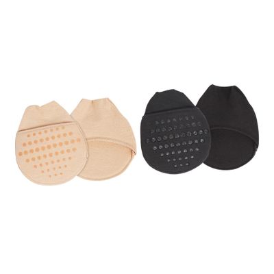 SHERCHPRY 2pairs Invisible Summer Socks for Women Anti-Skid Forefoot Cushions Half Palm Design for High Heels Breathable Gel Pads Black Skin Color