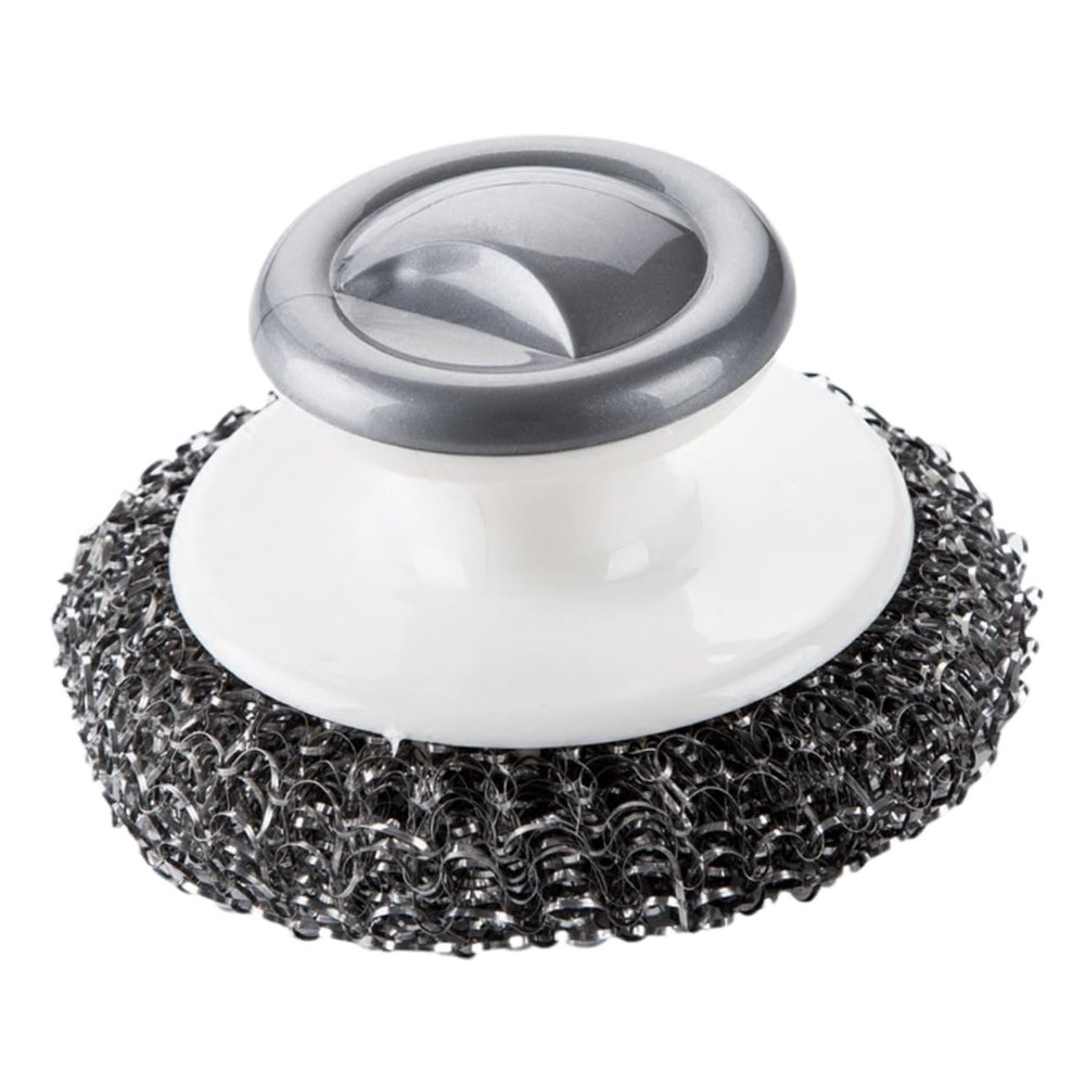 minkissy Steel Wool Dish Brush Handle Kitchen Scrubber for Pots and Pans Heavy-Duty Cleaning Tool for Dishwashing and Kitchen Supplies