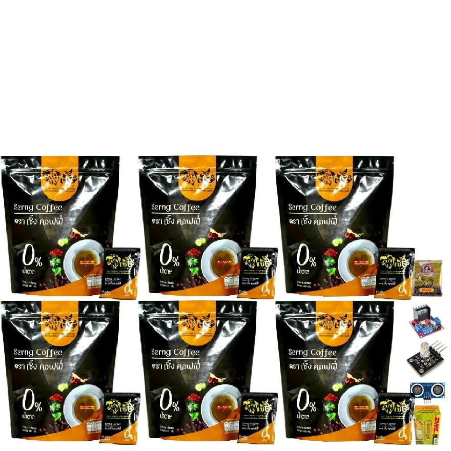 15 Sachets/Box (225g) Serng Coffee Mix Instant Blend with Natural 18in1 Delicious Much Mellow Intense Fruit Snack Set 6 By Beautygoodshop [Get Free For You Beauty Gifts]