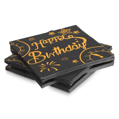 FOMIYES 50Pcs Happy Birthday Paper Napkins Elegant Disposable Dinner Napkins for Birthday Party Decorations Ample Quantity for Celebrations